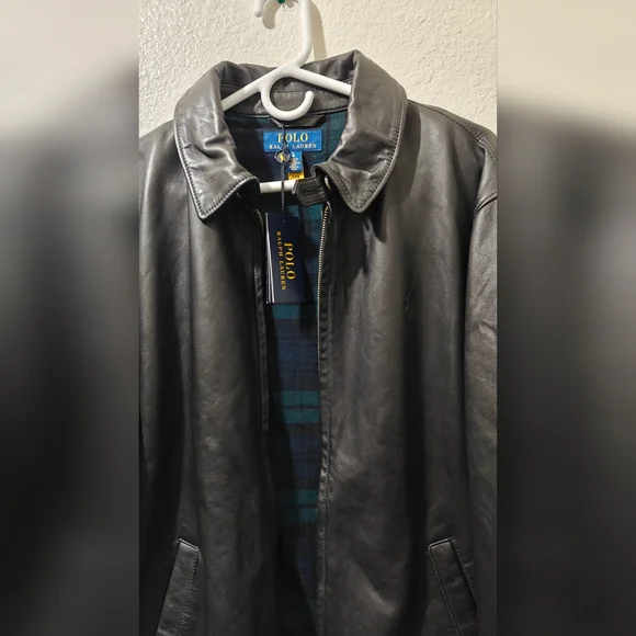 BRAND NEW POLO RALPH LAUREN LEATHER JACKET LARGE RETAILS $698
